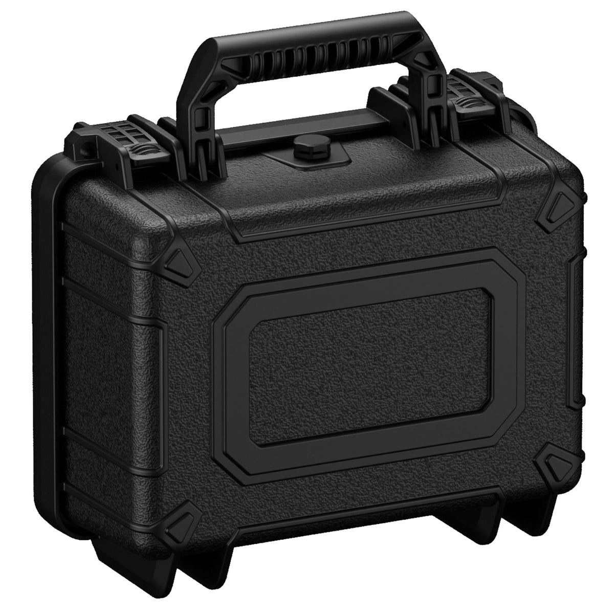 Black 25 cm small protective case #312 with durable handle and secure latch closures, designed for safe storage and transport of sensitive items.